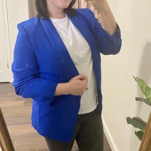 Blue business casual blazer